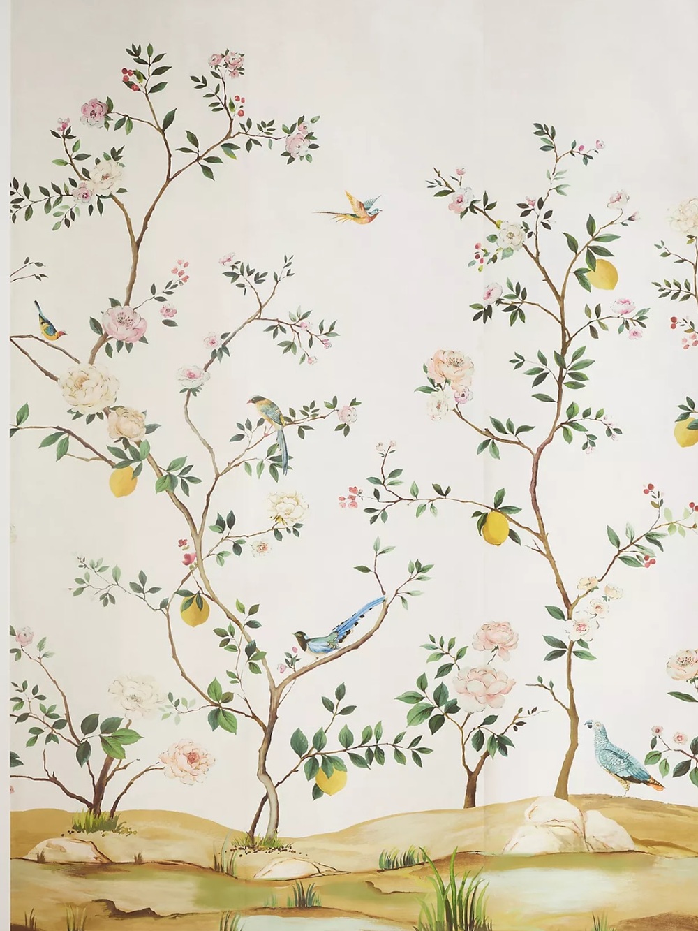 New Anthropologie Art and Mirrors Blossom Chinoiserie Wall Mural Wallpaper